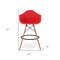 Homeroots 28" Red And Brown Heavy Duty Plastic And Solid Wood Low Back Counter Height Bar Chair 520679 - alternate 5