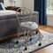 Homeroots 18in Cream and Silver Microfiber and Metal Upholstered Round Bench 733248 - alternate 4