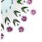 Homeroots 27" Purple Green And White Metal and Glass Silent Analog Floral Round Wall Clock 626534 - alternate 3