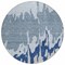 Homeroots 8' Sky Blue And Denim Blue Round Abstract Washable Indoor Outdoor Area Rug 613658 - alternate 5