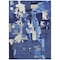 Homeroots 5' X 8' Navy Blue Ivory And Gray Abstract Washable Indoor Outdoor Area Rug 599587 - alternate 3