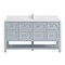 James Martin Vanities 60 in. Single Vanity, Serenity Blue, w/Single Hole 3 CM White Zeus Quartz Top & Backsplash 330-V60S-SRB-1WZ - alternate 1