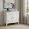 Homeroots 34in White Wood Carved Geometric Accent Cabinet With Two Doors 691653 - alternate 5