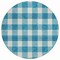 Homeroots 8' Teal Blue And Gray Round Plaid Washable Indoor Outdoor Area Rug 595441 - alternate 5