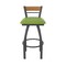 Holland Bar Stool Co Revelle 25in Swivel Counter Stool with Pewter Finish, Medium Back and Canter Kiwi Green Seat 881 - alternate 6