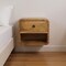Homeroots 12" Beige Solid Wood Square One Drawer Floating Nightstand 651485 - alternate 7