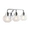 Jonathan Y Sandrine 26.25" 3-Light Iron/Seeded Glass Cottage Rustic LED Vanity Light, Chrome JYL7528B - alternate 6