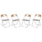 Leisuremod Lawrence Acrylic Folding Chair with Metal Frame, Tangerine, 4PK LF19OR4 - alternate 1