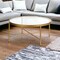 Homeroots 36" Gold Glass And Steel Round Coffee Table 520916 - alternate 2