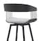 Homeroots 27" Light Gray and Black Fabric with Metal Swivel Counter Height Bar Chair 534453 - alternate 4