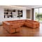 Homeroots Camel Italian Leather Power Reclining U Shaped Eight Piece Corner Sectional With Console 634684 - alternate 10