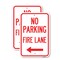 Signmission No Parking Fire Lane With Left Arrow, 18'' X 24'' 2 Signs, Heavy Gauge Aluminum, 2PK A-1824-2PACK-23736 - alternate 1