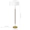 Homeroots 61" Brass Two Light Floor Lamp With White Frosted Glass Drum Shade 523571 - alternate 4