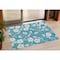 Homeroots 3' X 5' Turquoise Ivory And Gray Floral Washable Indoor Outdoor Area Rug 599928 - alternate 1