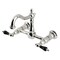 Kingston Brass Two-Handle Wall Mount Bridge Kitchen Faucet, Polished Nickel KS1266PKL - alternate 1