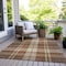 Homeroots 9' X 12' Chocolate Copper And Gold Plaid Washable Indoor Outdoor Area Rug 596325 - alternate 5