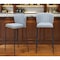 Homeroots Set of Two 29" Gray And Black Faux Leather And Steel Bar Height Bar Chairs 555698 - alternate 4