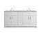 James Martin Vanities Bellshire 72" Double Vanity, Bright White w/ 3 CM Victorian Silver Silestone Top 660-V72-BW-3VSL - alternate 1