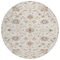 Homeroots 8' Ivory Brown And Coral Round Floral Washable Indoor Outdoor Area Rug 604781 - alternate 3