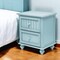 Homeroots 28" Blue Solid Wood Distressed Two Drawer Nightstand With USB Port 571342 - alternate 1