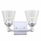 Jonathan Y Marion 12.75" 2-Light Hurricane Metal/Seeded Glass LED Vanity Light, Chrome JYL7433A - alternate 1