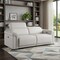 Homeroots 80" Light Gray Top Grain Leather Reclining Metal USB Sofa 720381 - alternate 5