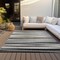 Homeroots 9' X 12' Gray Ivory And Beige Striped Washable Indoor Outdoor Area Rug 597329 - alternate 4