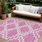 Homeroots 9' X 12' Blush And Ivory Geometric Washable Indoor Outdoor Area Rug 593754 - alternate 1