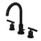 Kingston Brass Widespread Bathroom Faucet with Knurled Handle and Brass Pop-Up, Matte Black FSC8920KNL - alternate 1