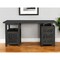 Homeroots 68" Black Carved Floral Scroll Solid Wood Computer Desk With Three Drawers 569608 - alternate 7