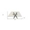 Homeroots 60" Clear and Silver Glass and Metal Cross Leg Base Square Dining Table 555136 - alternate 3