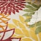 Homeroots 4' Red Green Orange Yellow And Ivory Round Floral Indoor Outdoor Area Rug 546646 - alternate 5