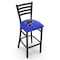 Holland Bar Stool Co 25" Blk Wrinkle St Louis Blues Stationary Counter Stool, Ladder Back L00425STLBlu - alternate 1