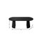Homeroots 79" Black Solid Wood Double Pedestal Base Oval Dining Table 720465 - alternate 2