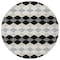 Homeroots 8' Black Ivory And Beige Round Geometric Washable Indoor Outdoor Area Rug 597874 - alternate 6