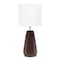 Homeroots 18" Brown And Silver Ceramic Geometric Table Lamp With White Drum Shade 643454 - alternate 2