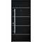 Vdomdoors Steel Door Deux 6083 Black Enamel Stainless Inserts Entry Door Painted W36xH80 Right hand Inswing DEUX6083EXD-BLK-W36 x H80-RH-I - alternate 1