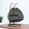 Leisuremod Beige Wicker Hanging 2 person Egg Swing Chair, Dark Grey ESCBG-57DGR - alternate 5
