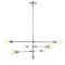 Jonathan Y Ikon 36" 6-Light Modern Vintage Iron Arm-Adjustable LED Pendant, Chrome JYL7598A - alternate 1