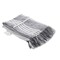 Homeroots 50" X 60" Gray and White Kantha Cotton Striped Throw Blanket with Embroidery 516624 - alternate 1