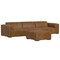 Homeroots 122" Brown Leather Wood Sofa With Ottoman 641057 - alternate 4