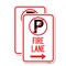Signmission Fire Lane No Parking Symbol and Right Arrow, 12'' X 18'' 2 Signs, Heavy Gauge Aluminum, 2PK A-1218-2PACK-24019 - alternate 1