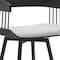 Homeroots 27" Light Gray and Black Fabric with Metal Swivel Counter Height Bar Chair 534453 - alternate 5
