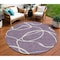 Homeroots 8' Purple And Ivory Round Abstract Washable Indoor Outdoor Area Rug 597513 - alternate 1