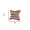 Homeroots Set of Two 20" Blue Red And Natural Striped Cotton And Jute Throw Pillows, 2PK 588355 - alternate 1