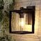 Jonathan Y Vaughn 7.25" 1-Light Iron/Glass Modern Rustic Cube LED Outdoor Sconce, Oil Rubbed Bronze, 2PK JYL7607A-SET2 - alternate 5