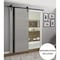 Sartodoors Sturdy Barn Door, Planum 0040 Grey Oak with Black Glass, 6.6FT Rail Hangers Heavy Hardware Set, Sol PLANUM0040BD-B-SS-18 - alternate 1