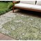 Homeroots 10' X 14' Olive Green And Ivory Abstract Washable Indoor Outdoor Area Rug 612766 - alternate 1