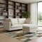 Homeroots 90" Cream Fabric Sofa With Ottoman With Black Legs 641073 - alternate 2