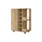 Homeroots Oak Rolling Bar Cart With Wine Storage 535094 - alternate 4